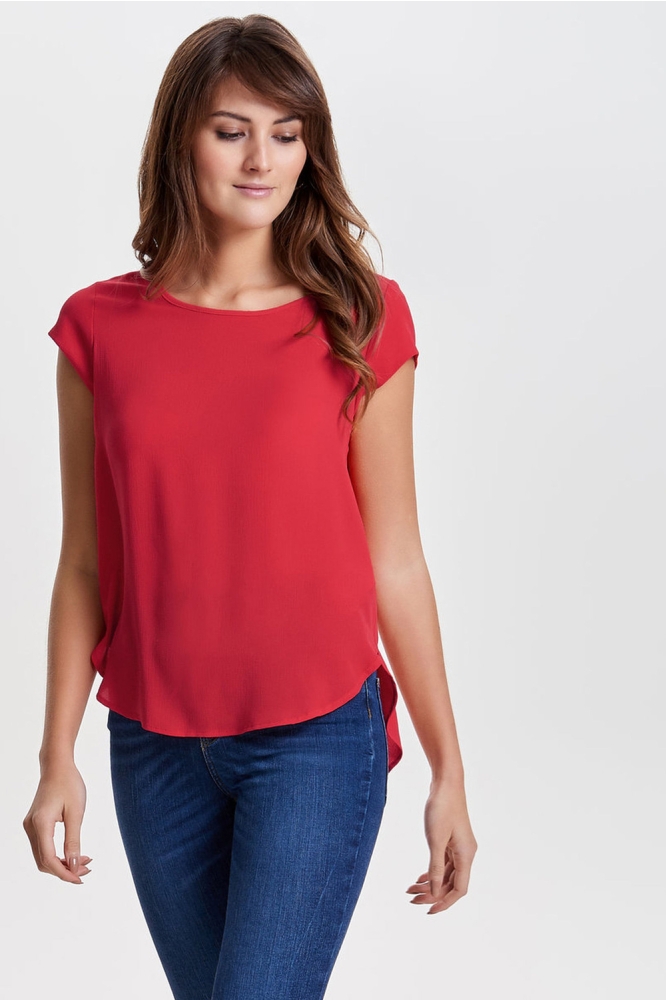 onlVIC S/S SOLID TOP NOOS WVN 15142784 High Risk Red